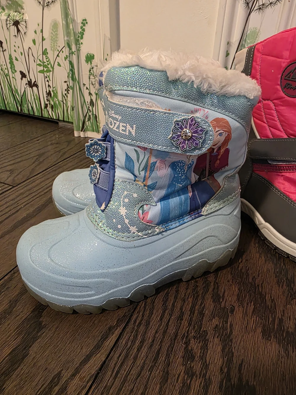 Pink & Gray Kids Winter Boots